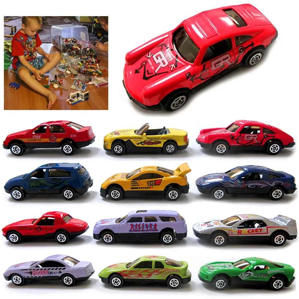 12pc Toy Cars Top Speed Diecast Metal Model Vehicle Collectible Assorted Boy Kid