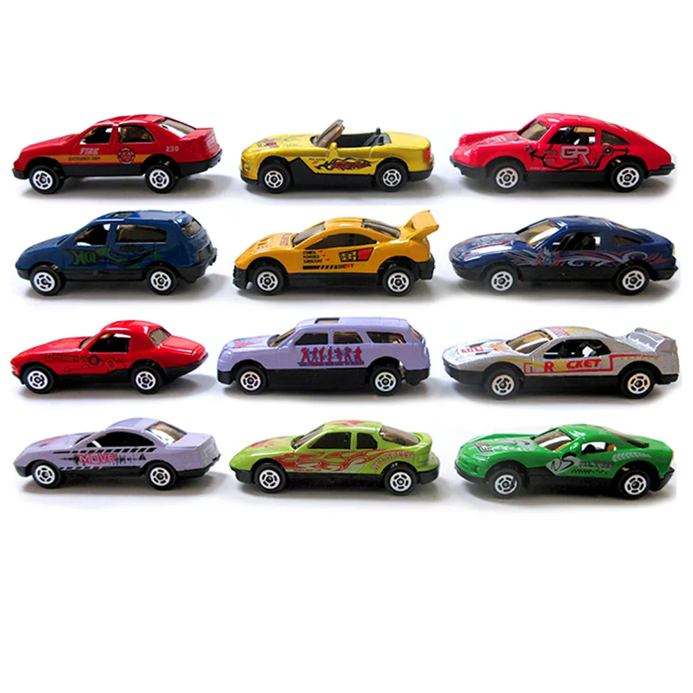12pc Toy Cars Top Speed Diecast Metal Model Vehicle Collectible Assorted Boy Kid