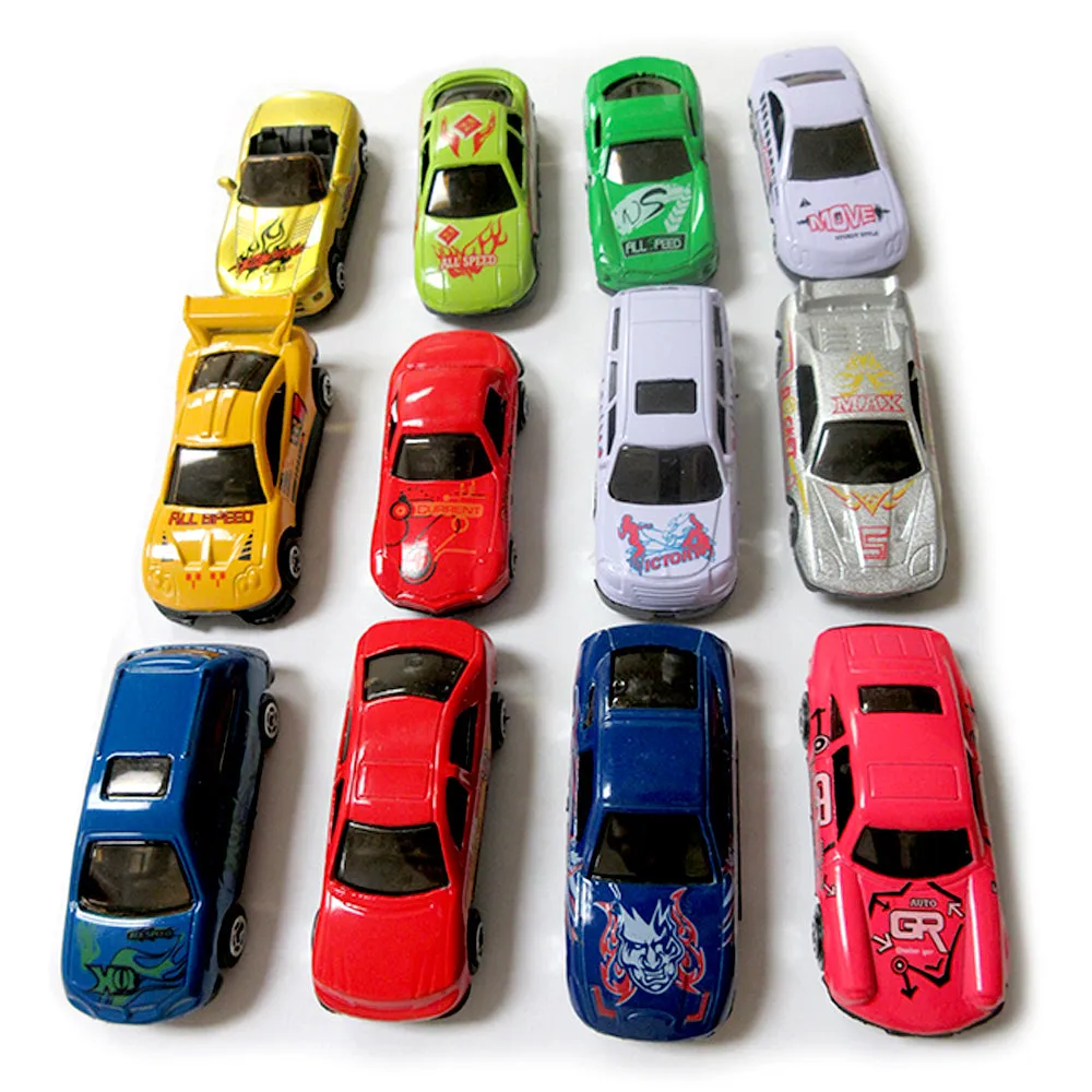 12pc Toy Cars Top Speed Diecast Metal Model Vehicle Collectible Assorted Boy Kid