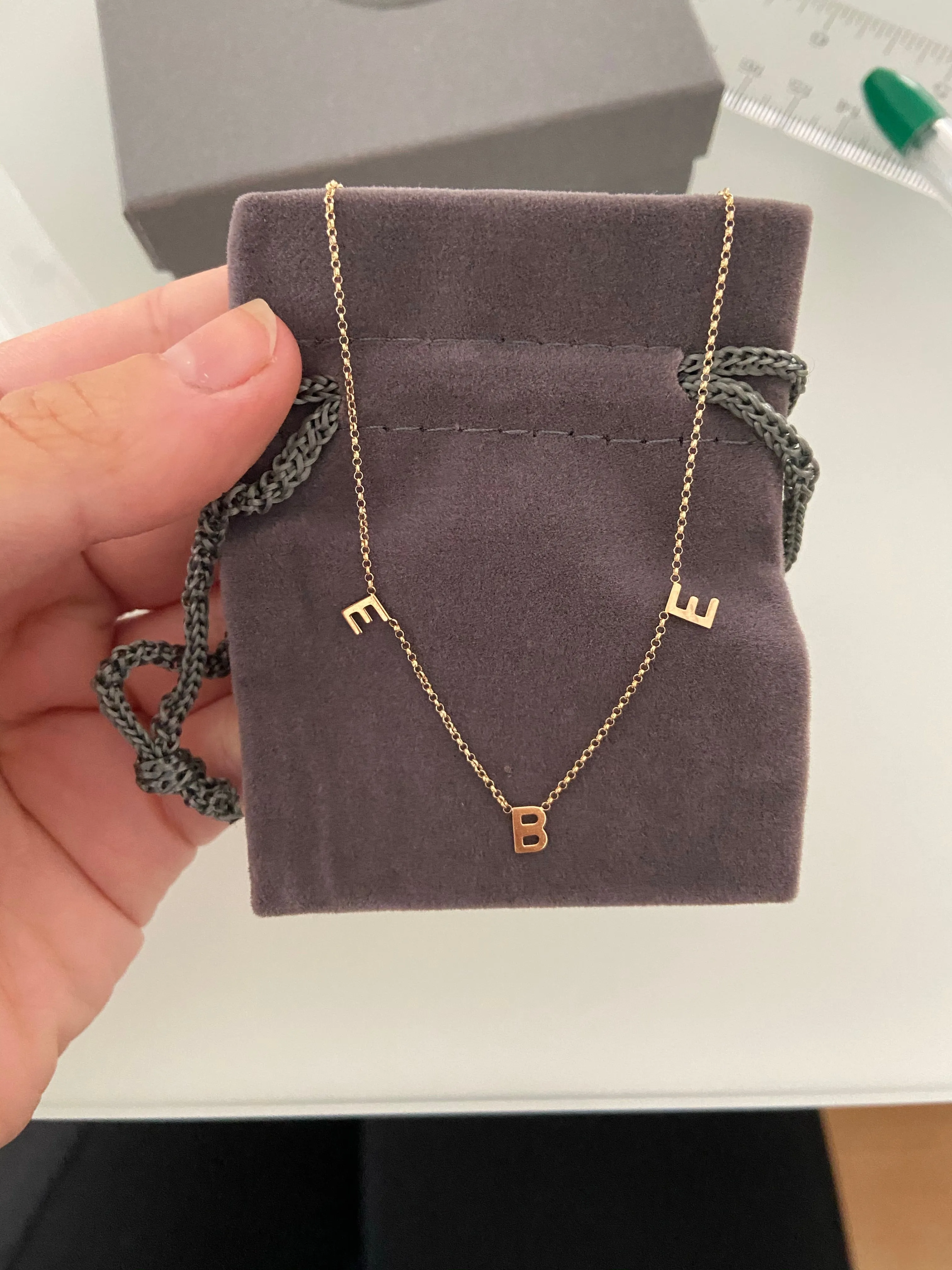 14 Karat Gold Centered Initial Necklace