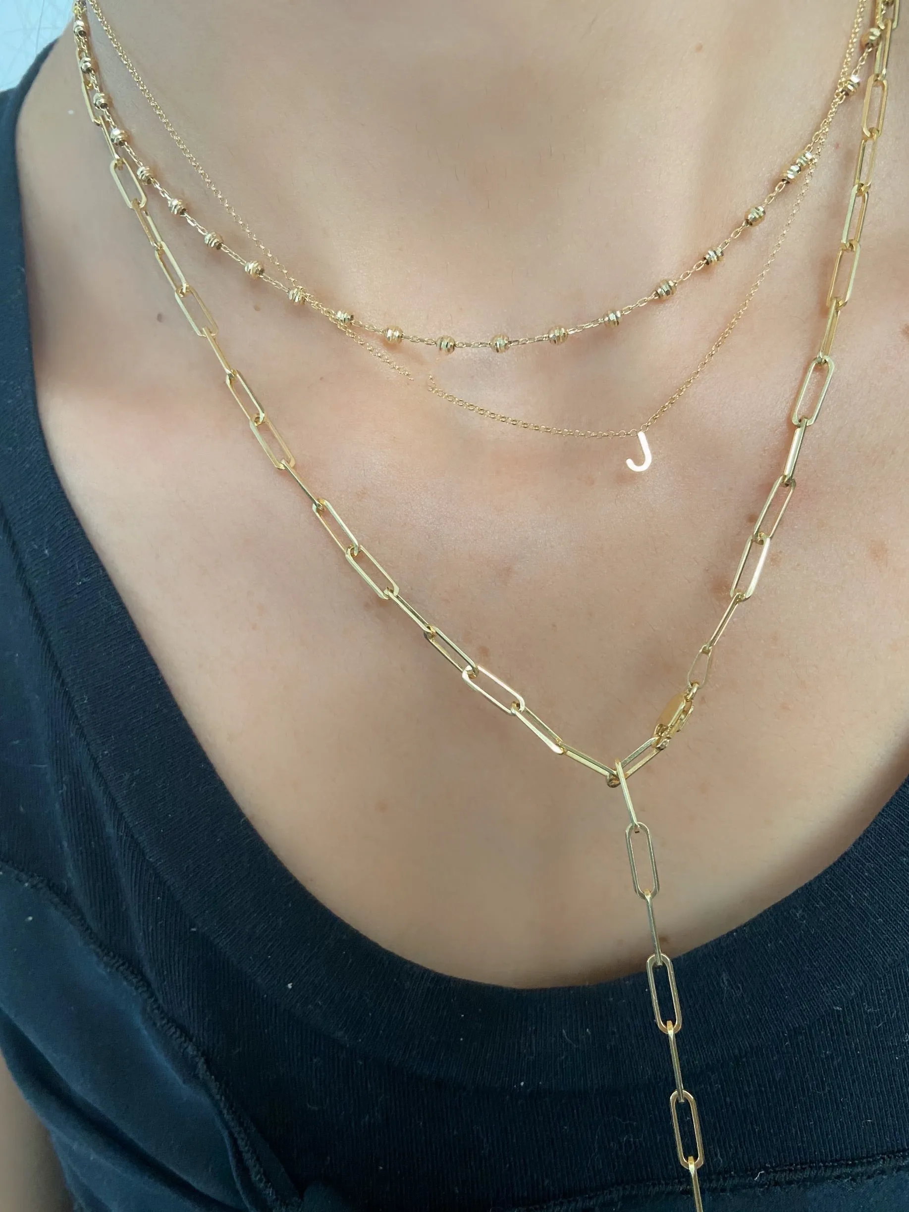 14 Karat Gold Centered Initial Necklace