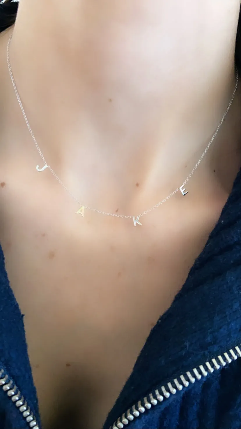 14 Karat Gold Centered Initial Necklace