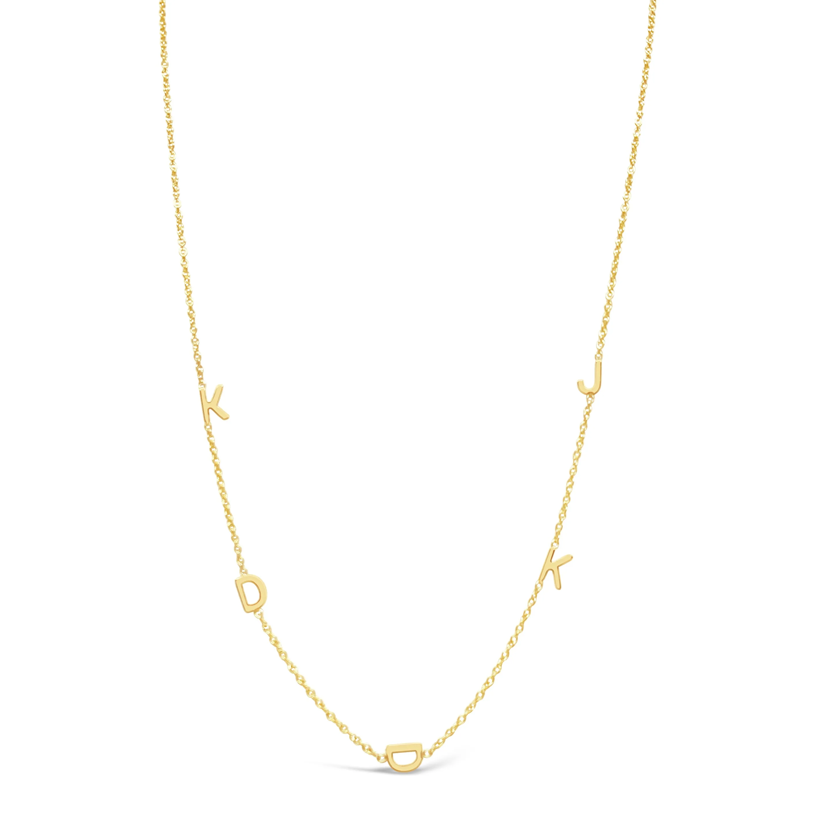 14 Karat Gold Centered Initial Necklace