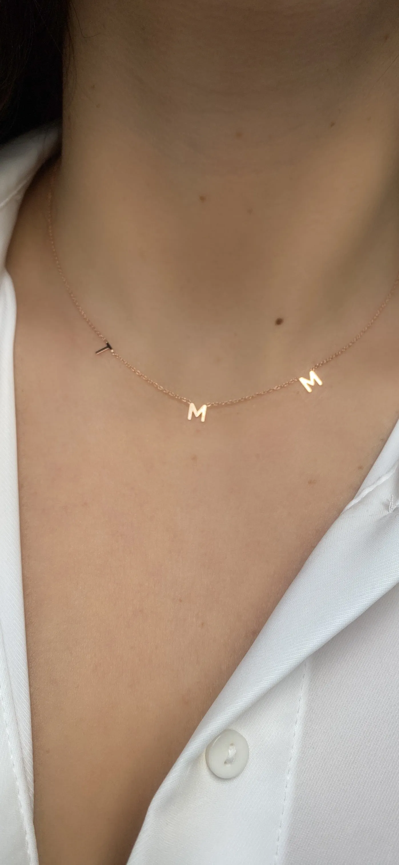 14 Karat Gold Centered Initial Necklace