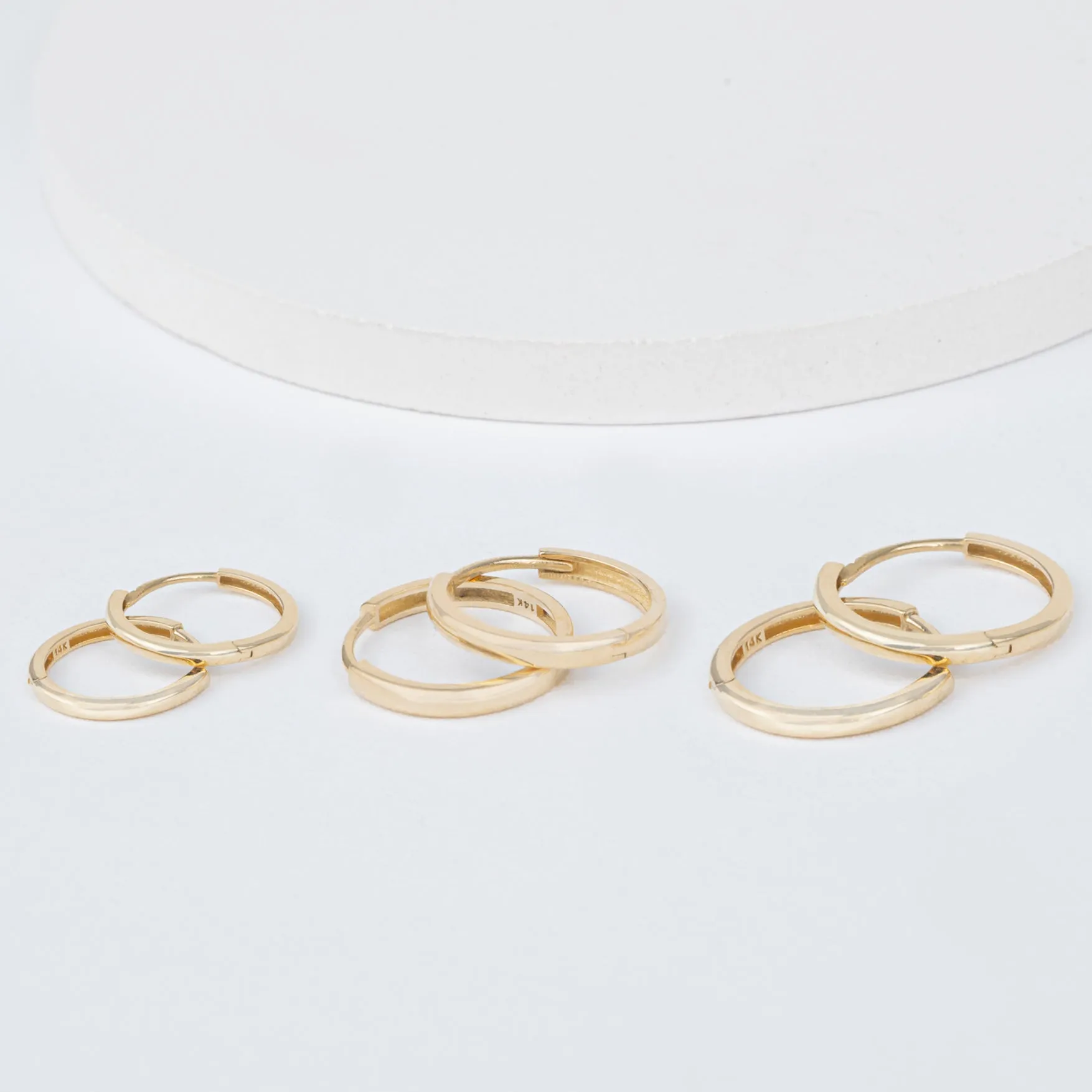 14k Solid Gold Hoop Earrings, Brianna