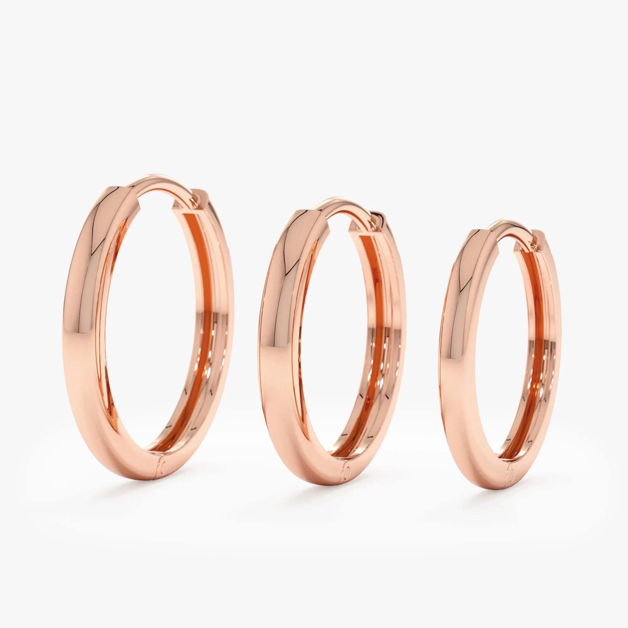 14k Solid Gold Hoop Earrings, Brianna