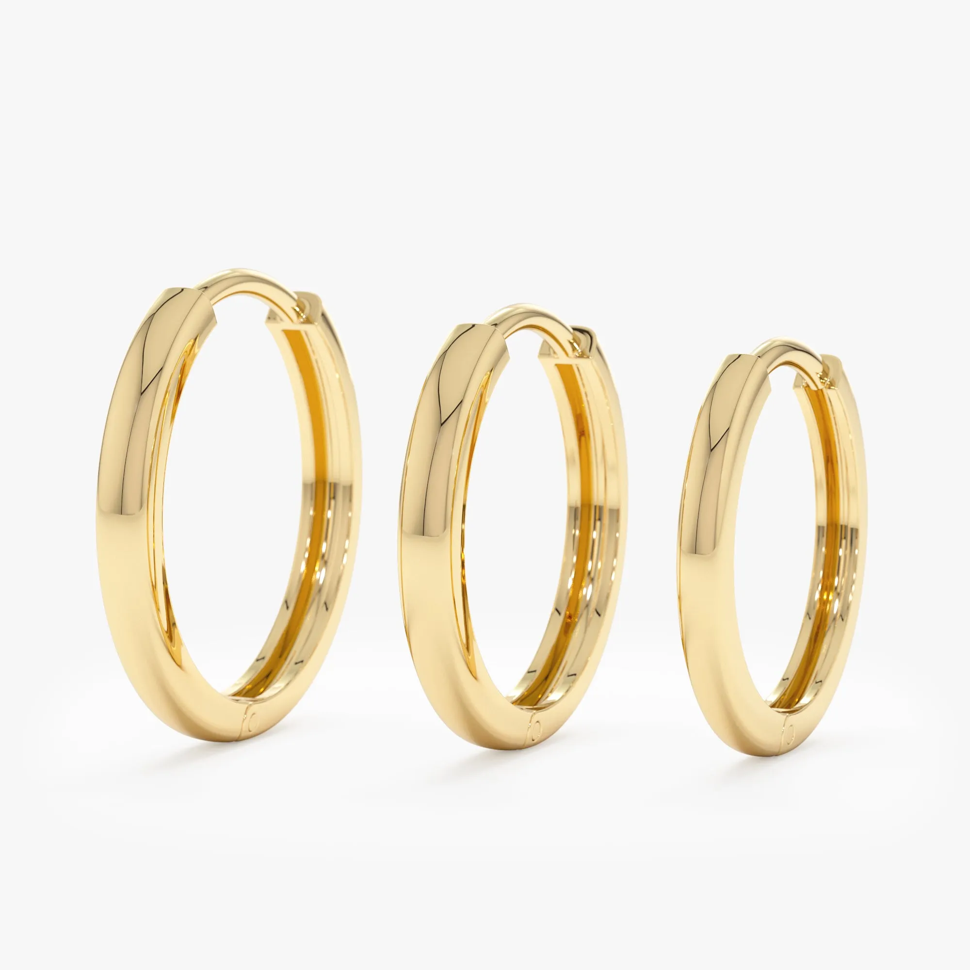 14k Solid Gold Hoop Earrings, Brianna
