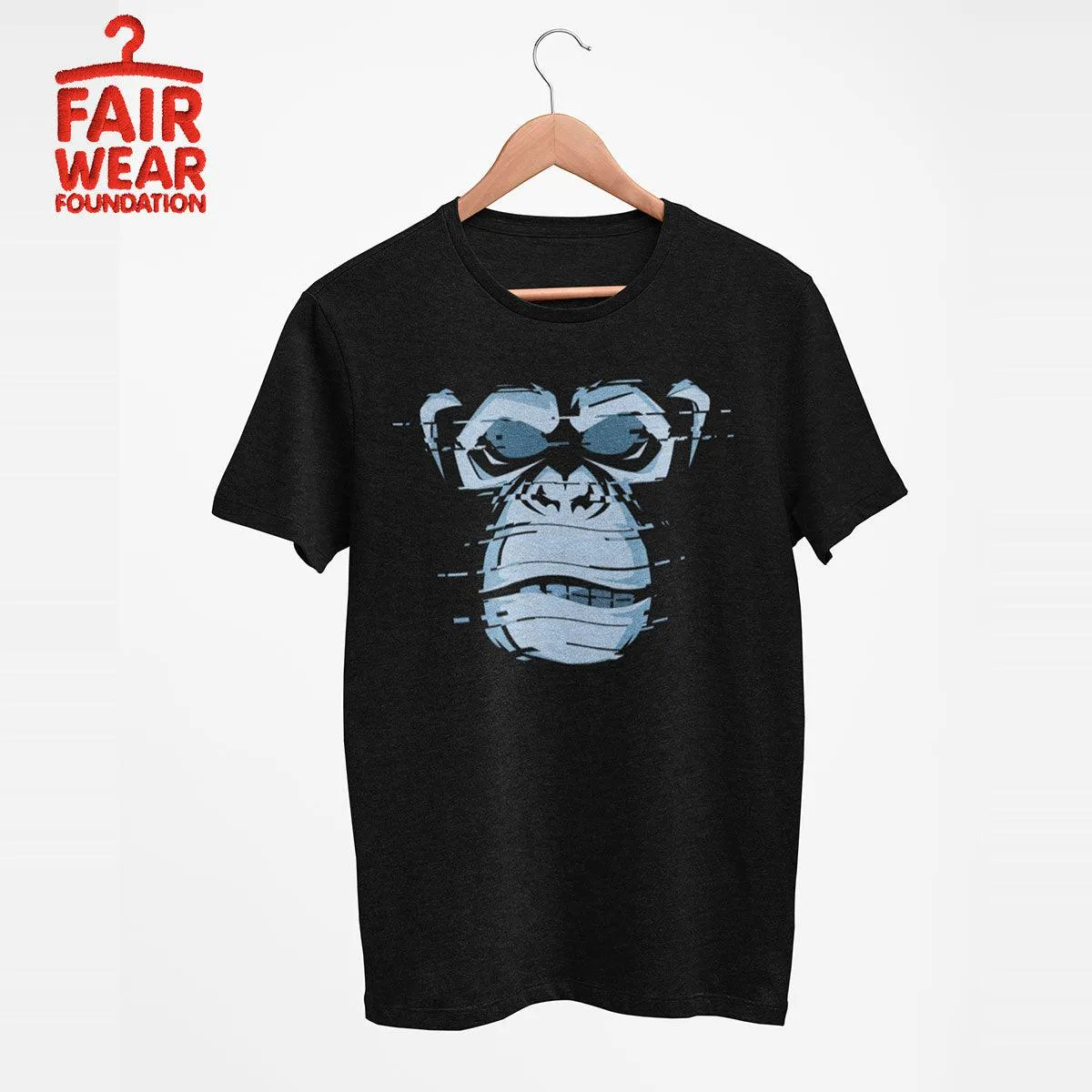 Abstract Glitchy Chimp Cool T-shirt With Attitude