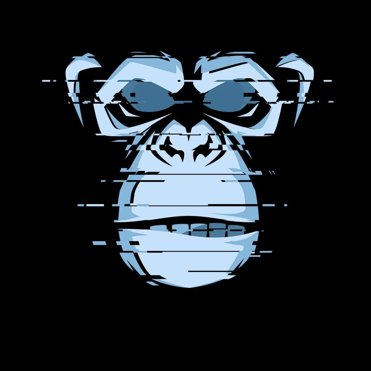 Abstract Glitchy Chimp Cool T-shirt With Attitude
