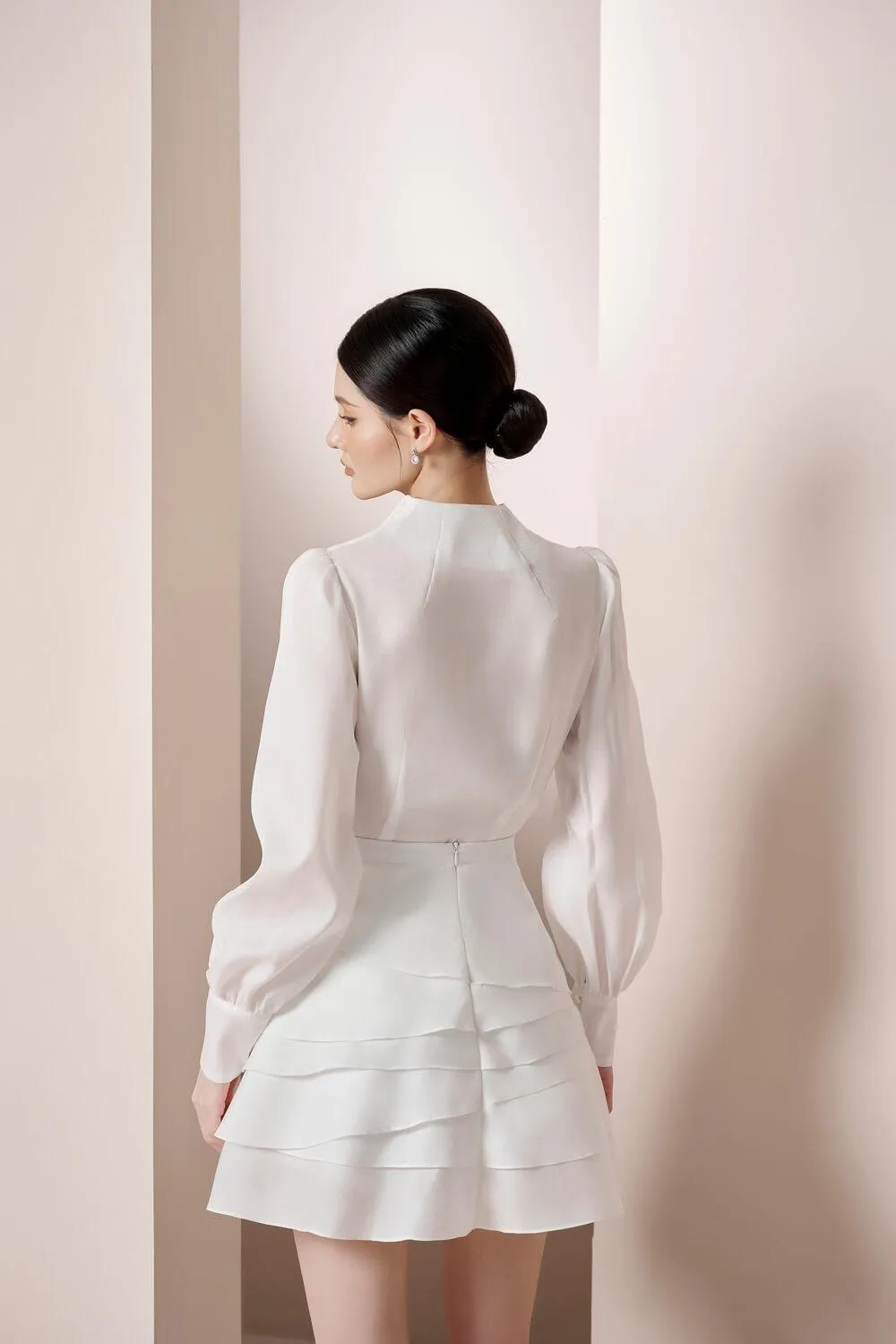 Amora Puffy Long Sleeved Organza Shirt