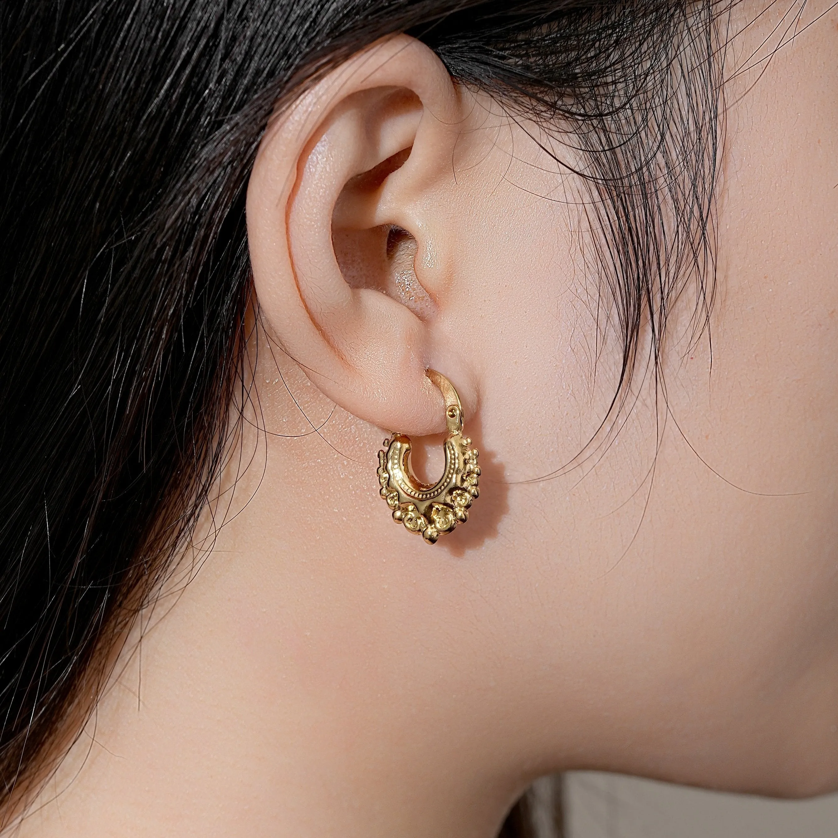 Baby Gold Gypsy Creole Earrings