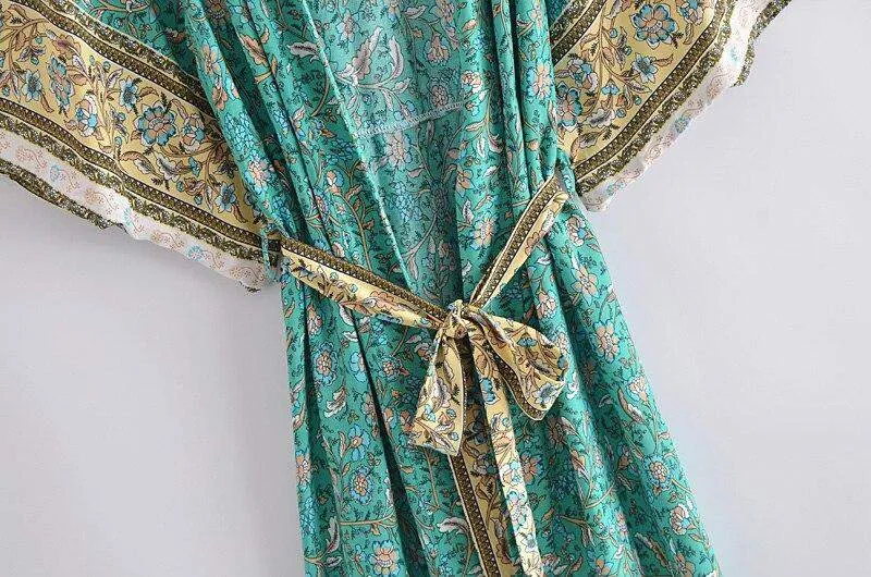 Babylon Green Boho Kimono