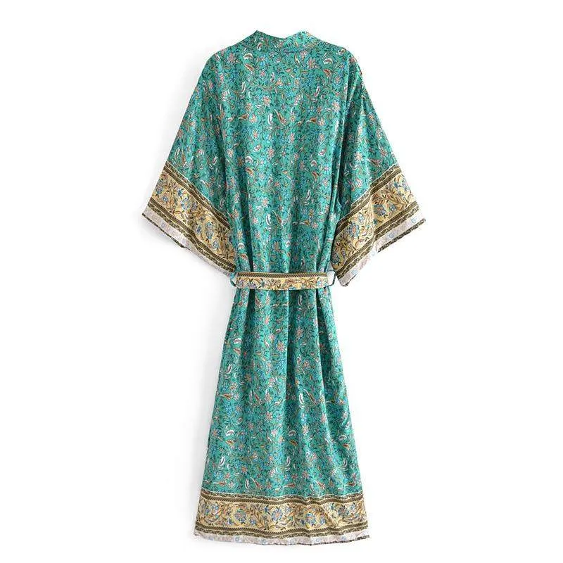 Babylon Green Boho Kimono