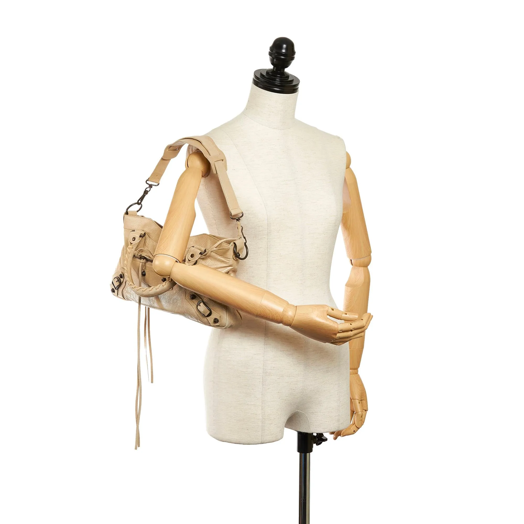 Balenciaga Motocross Classic First Lambskin Leather Satchel (SHG-30598)