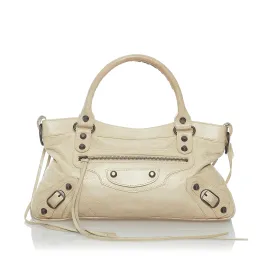 Balenciaga Motocross Classic First Lambskin Leather Satchel (SHG-30598)