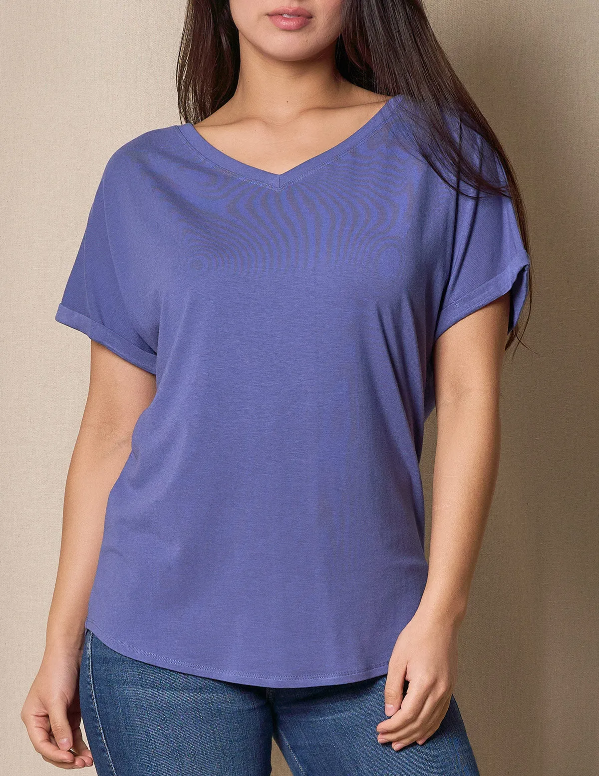 Bamboo / Organic Cotton V-Neck Dolman Top - Marlin