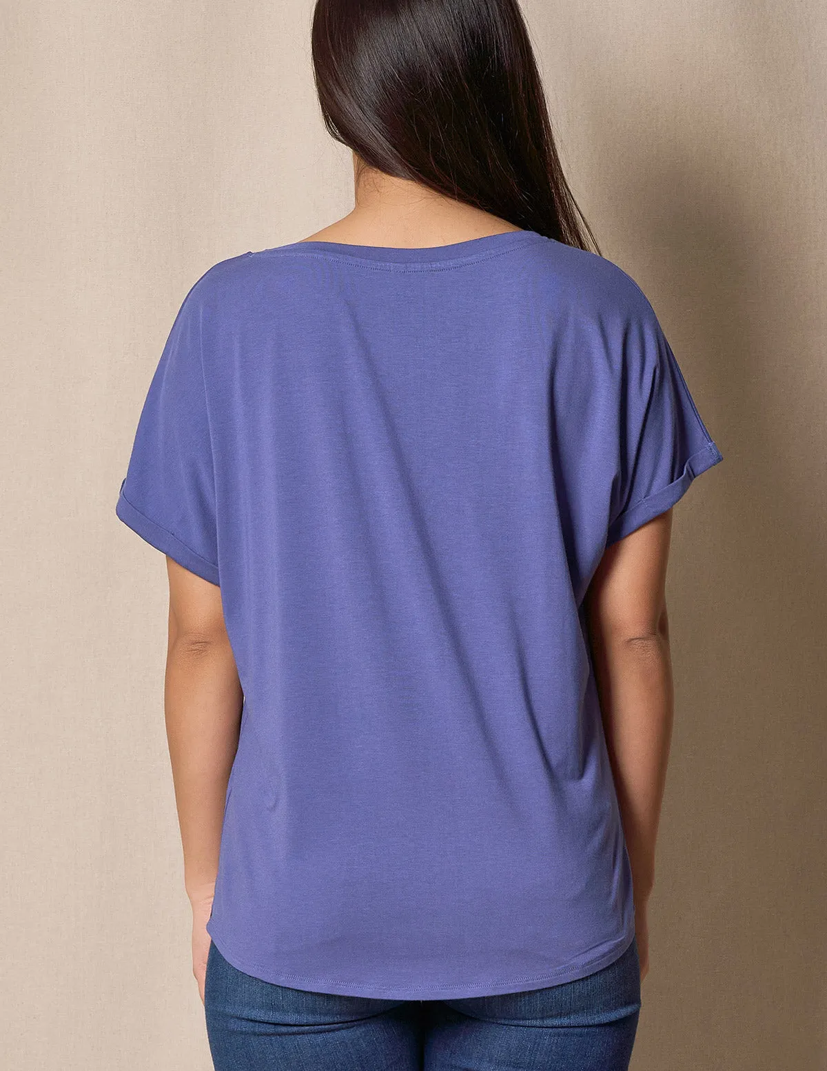 Bamboo / Organic Cotton V-Neck Dolman Top - Marlin