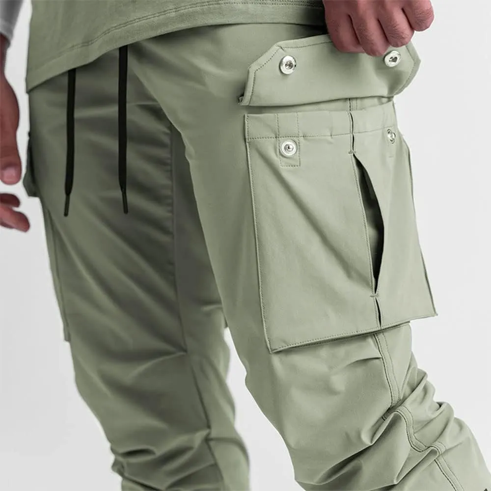 Banana Bucket Mens Casual Jogger Elastic Waist Pants Lightweight Sweatpant Athletic Cargo Pants with Multi Pockets