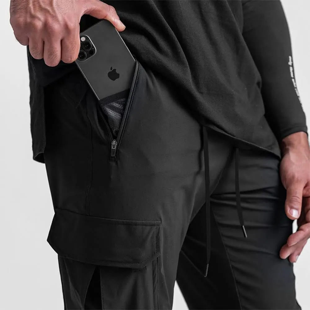 Banana Bucket Mens Casual Jogger Elastic Waist Pants Lightweight Sweatpant Athletic Cargo Pants with Multi Pockets