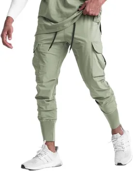 Banana Bucket Mens Casual Jogger Elastic Waist Pants Lightweight Sweatpant Athletic Cargo Pants with Multi Pockets