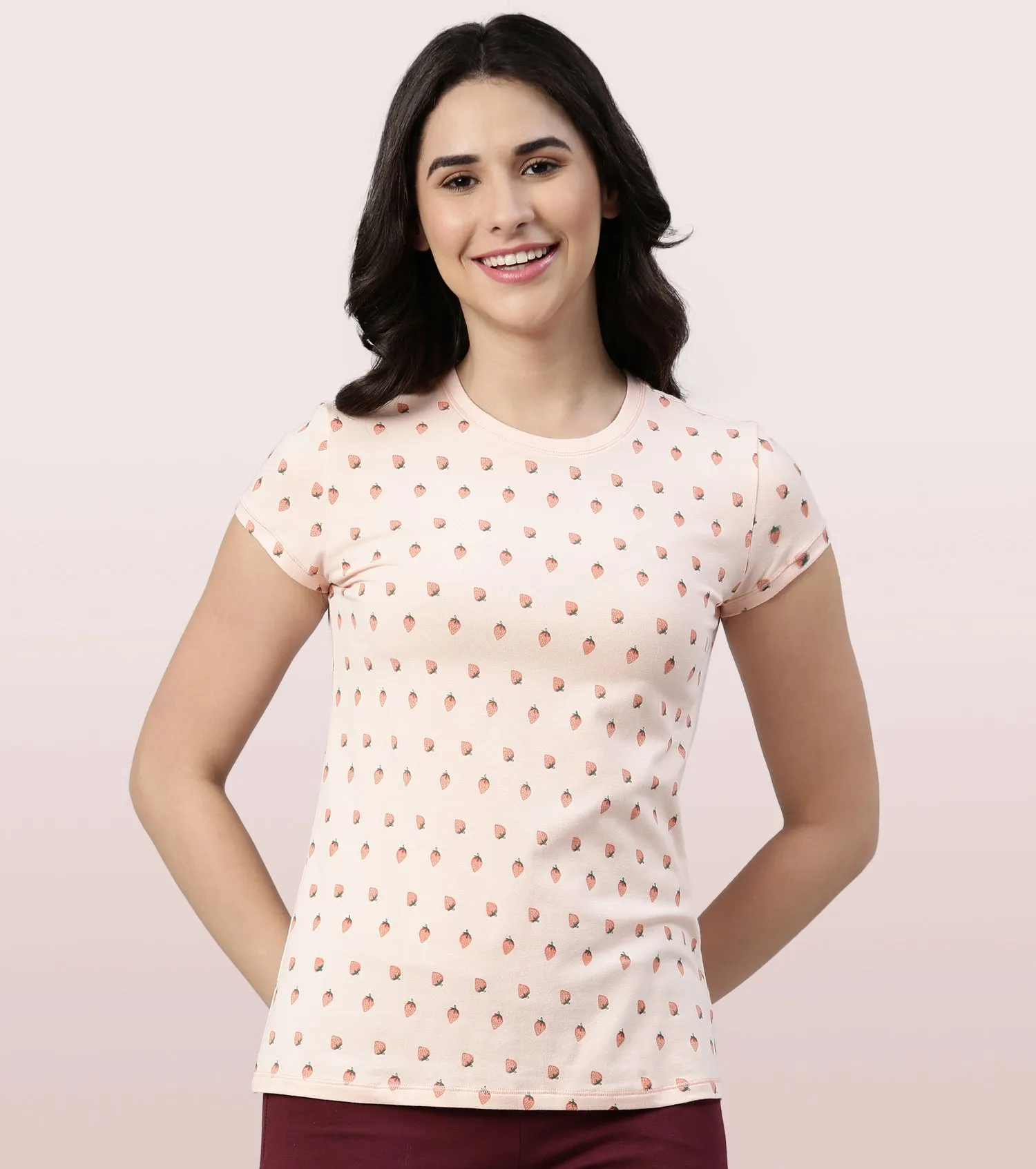 Basic Crew Tee – Printed | Short Sleeve Crew Neck Stretch Cotton Tee