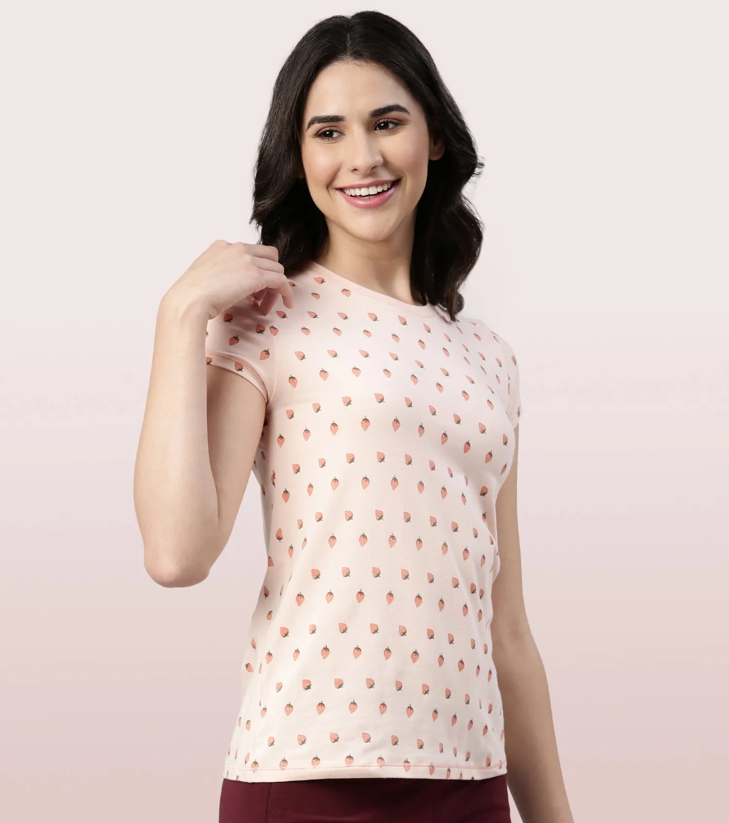 Basic Crew Tee – Printed | Short Sleeve Crew Neck Stretch Cotton Tee