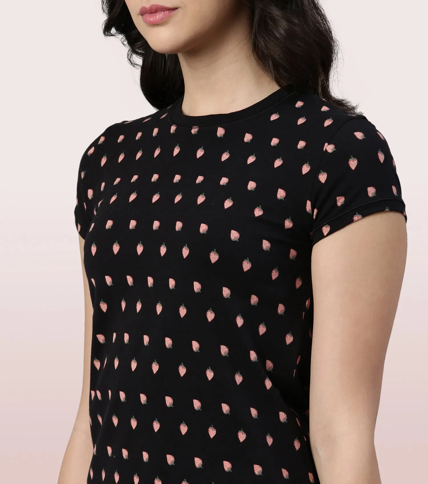 Basic Crew Tee – Printed | Short Sleeve Crew Neck Stretch Cotton Tee