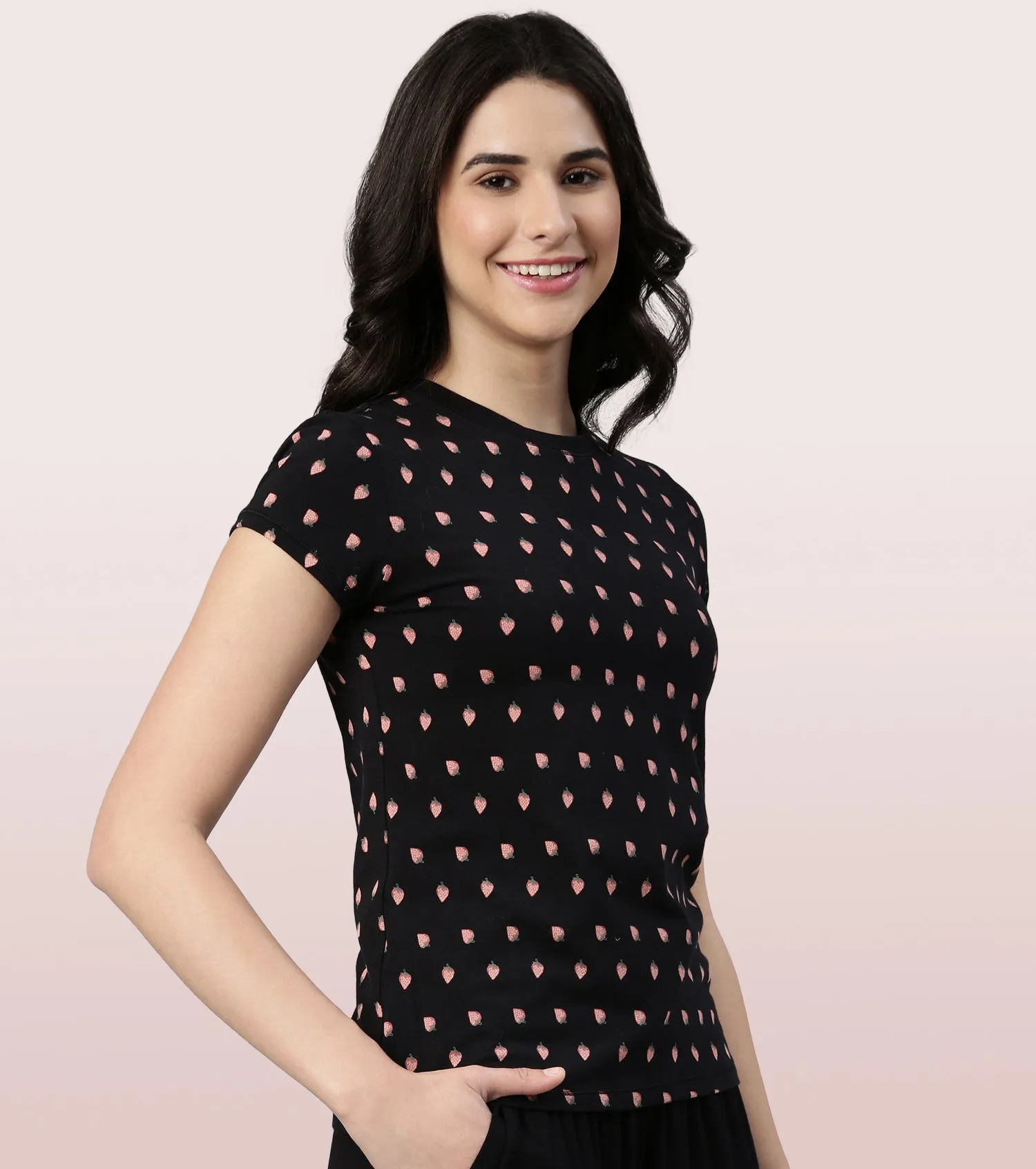Basic Crew Tee – Printed | Short Sleeve Crew Neck Stretch Cotton Tee