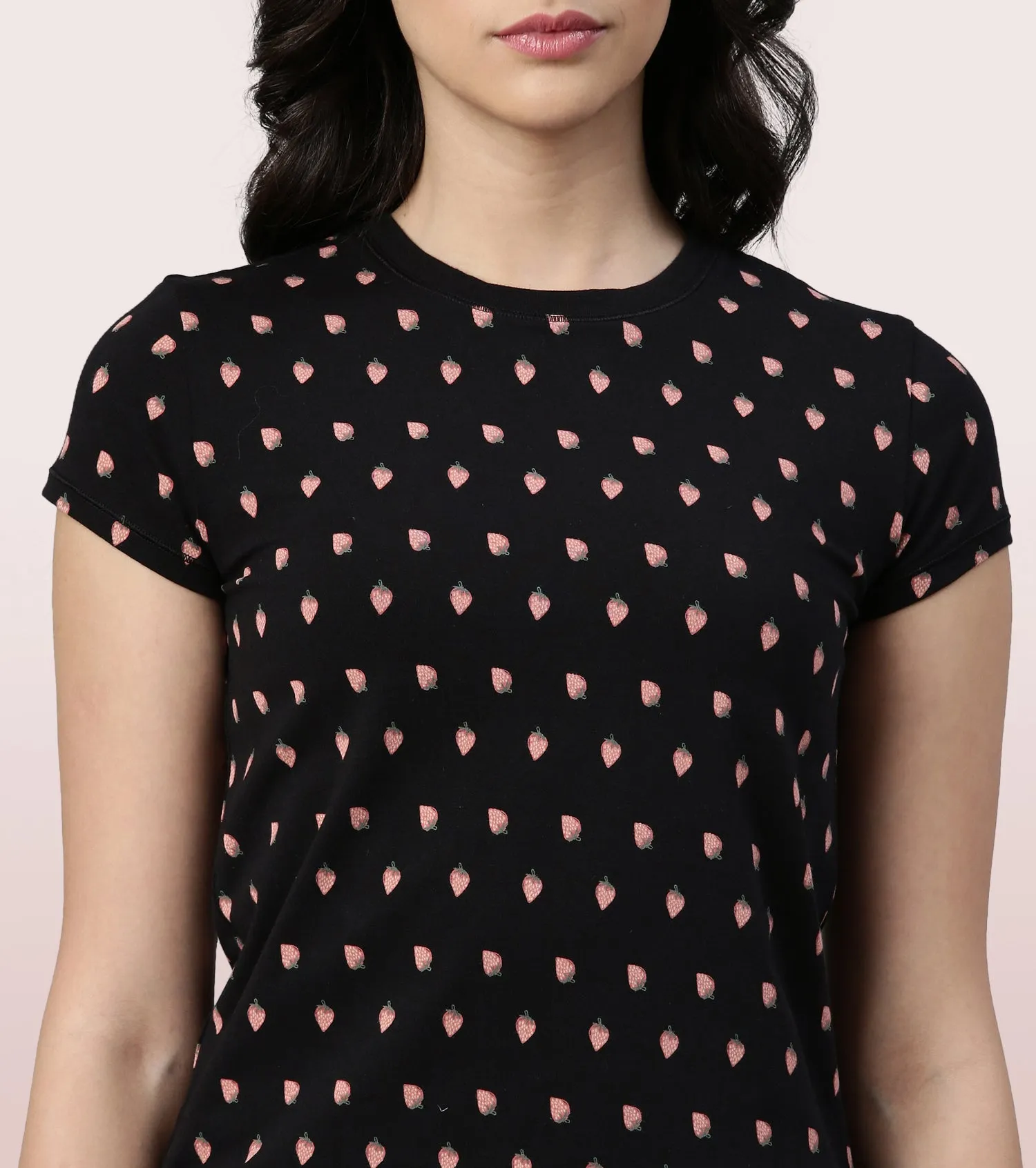 Basic Crew Tee – Printed | Short Sleeve Crew Neck Stretch Cotton Tee