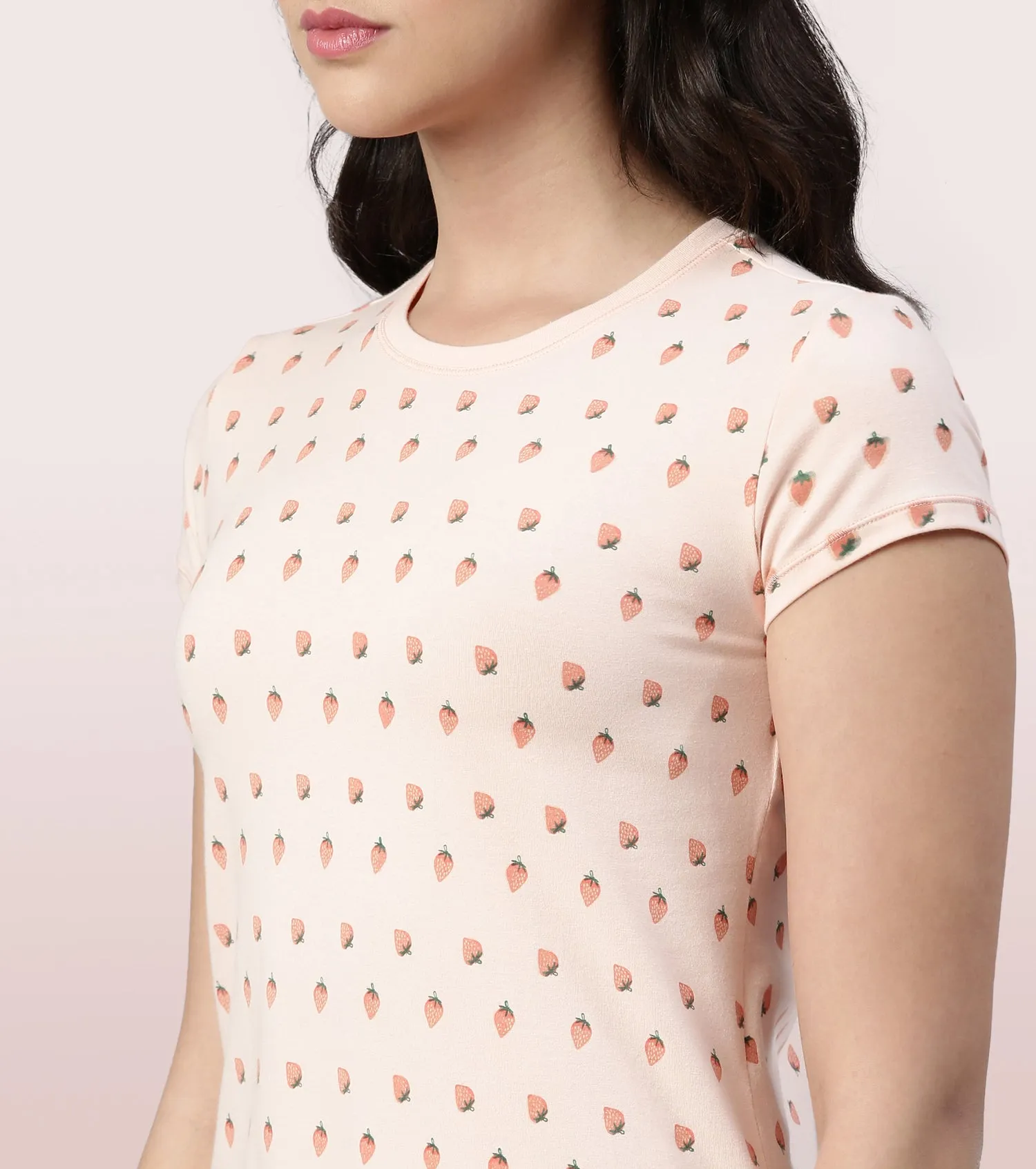 Basic Crew Tee – Printed | Short Sleeve Crew Neck Stretch Cotton Tee