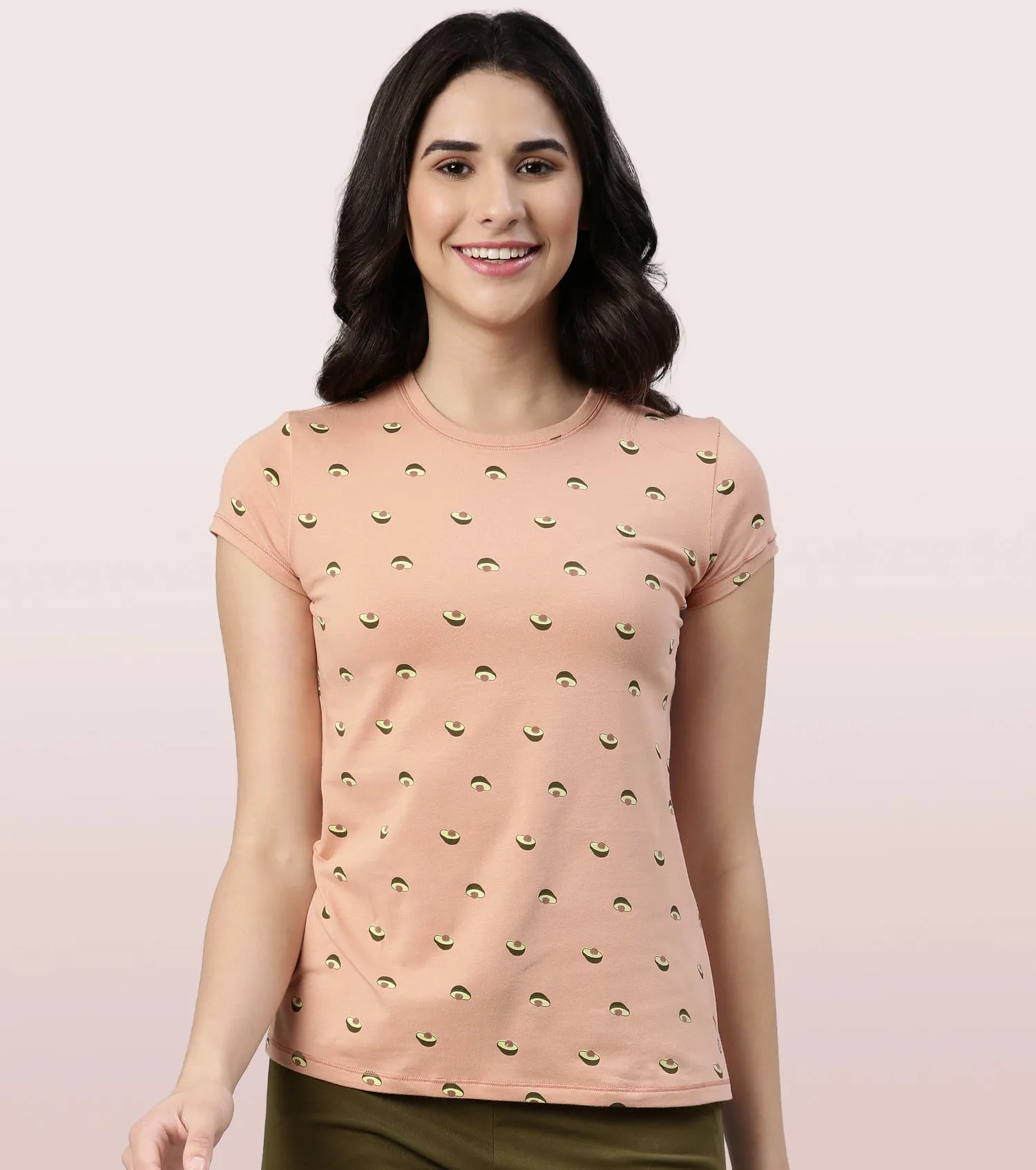 Basic Crew Tee – Printed | Short Sleeve Crew Neck Stretch Cotton Tee