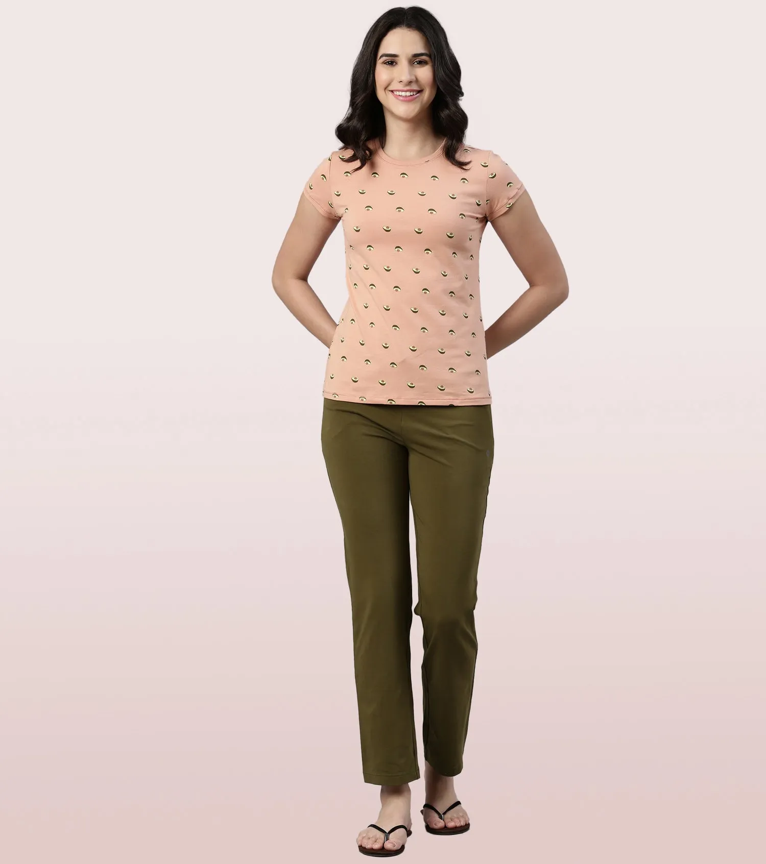 Basic Crew Tee – Printed | Short Sleeve Crew Neck Stretch Cotton Tee