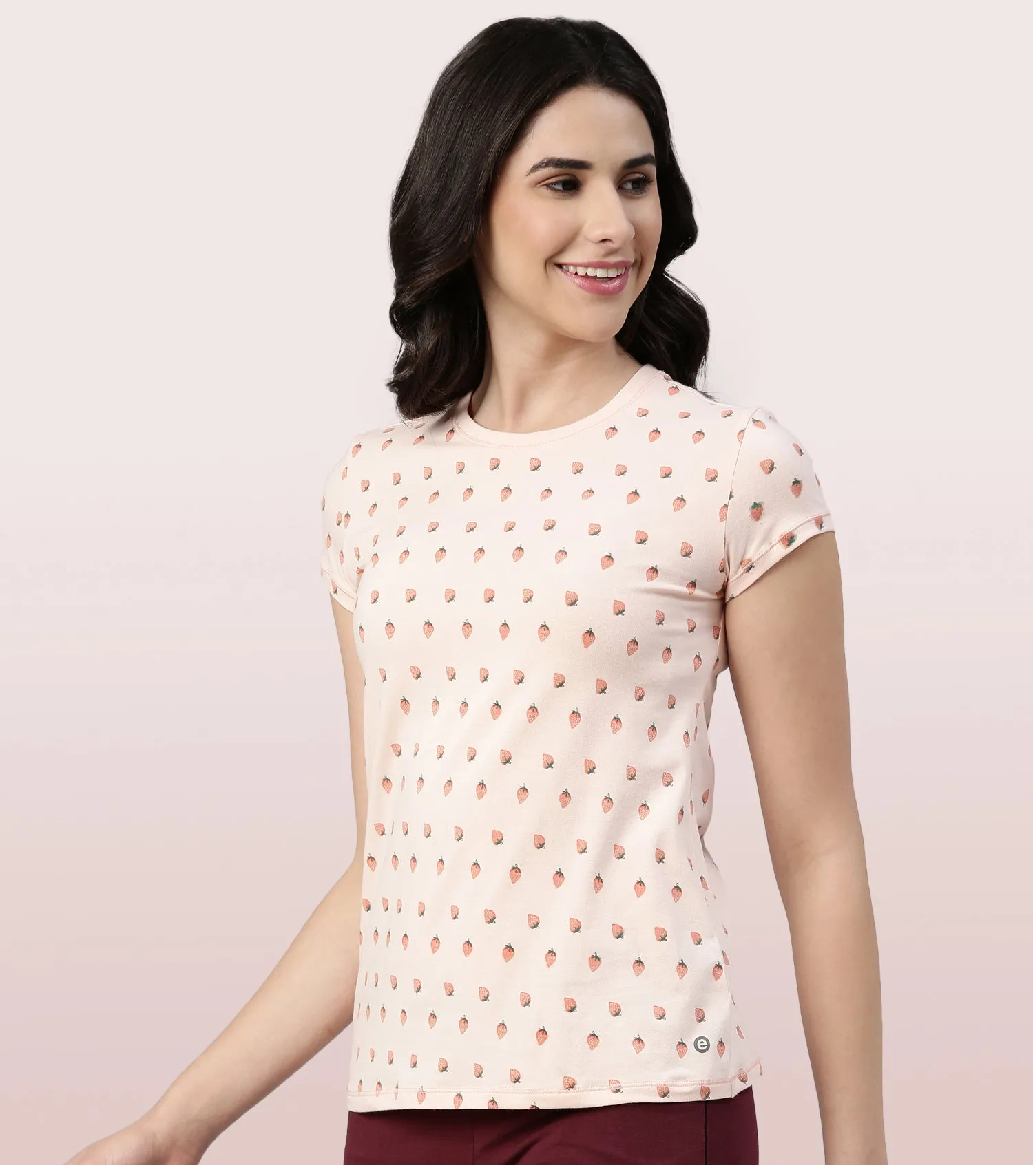 Basic Crew Tee – Printed | Short Sleeve Crew Neck Stretch Cotton Tee