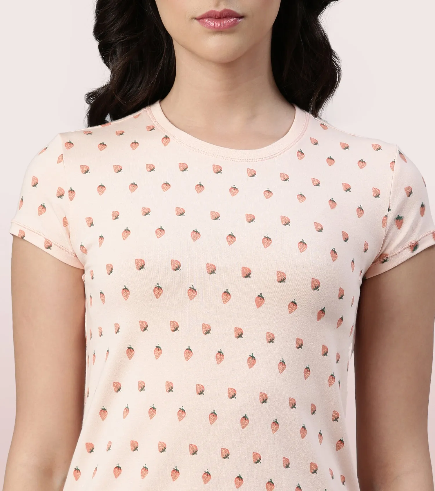 Basic Crew Tee – Printed | Short Sleeve Crew Neck Stretch Cotton Tee