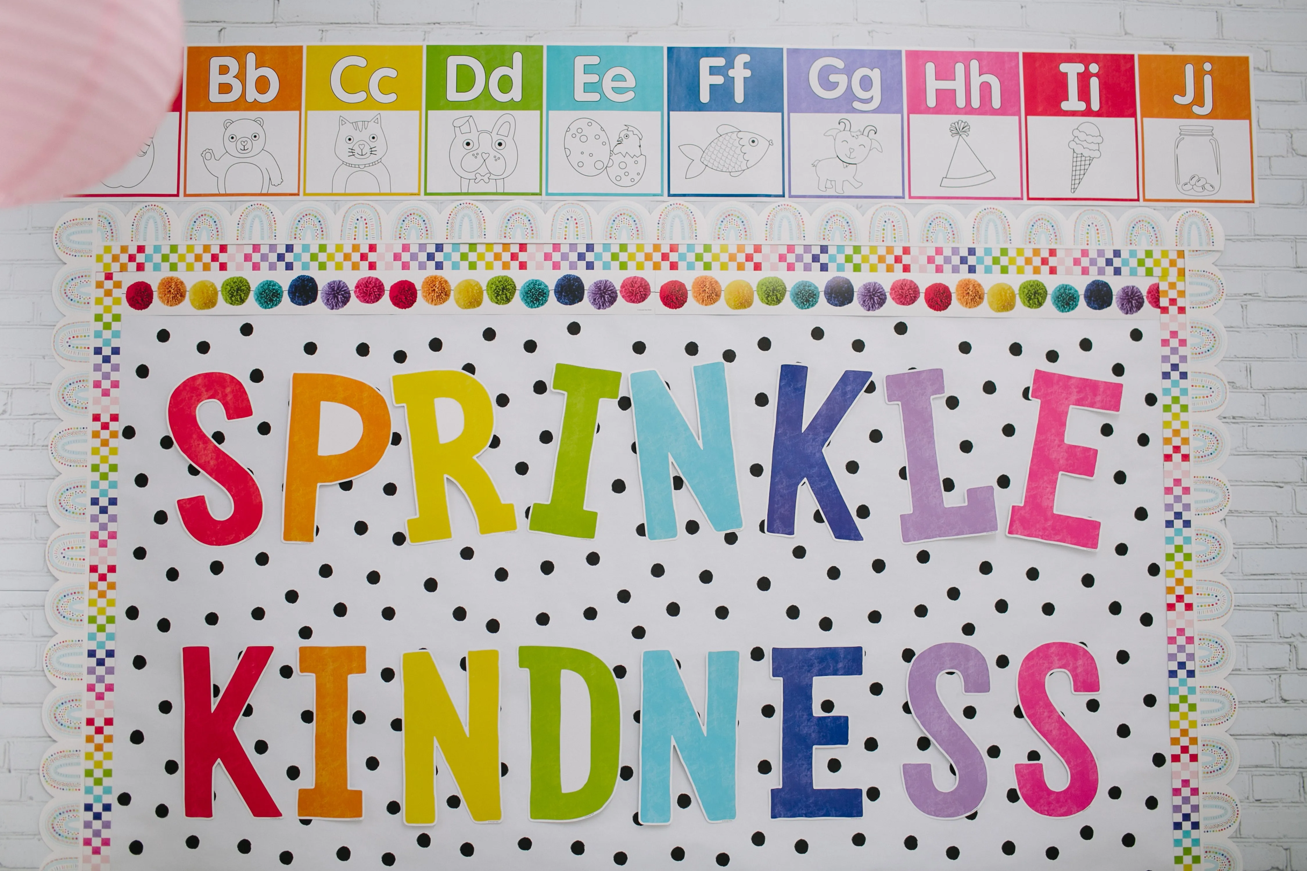 BFF Painted Dot | White with Black Dots | Fadeless Bulletin Board Paper | Schoolgirl Style