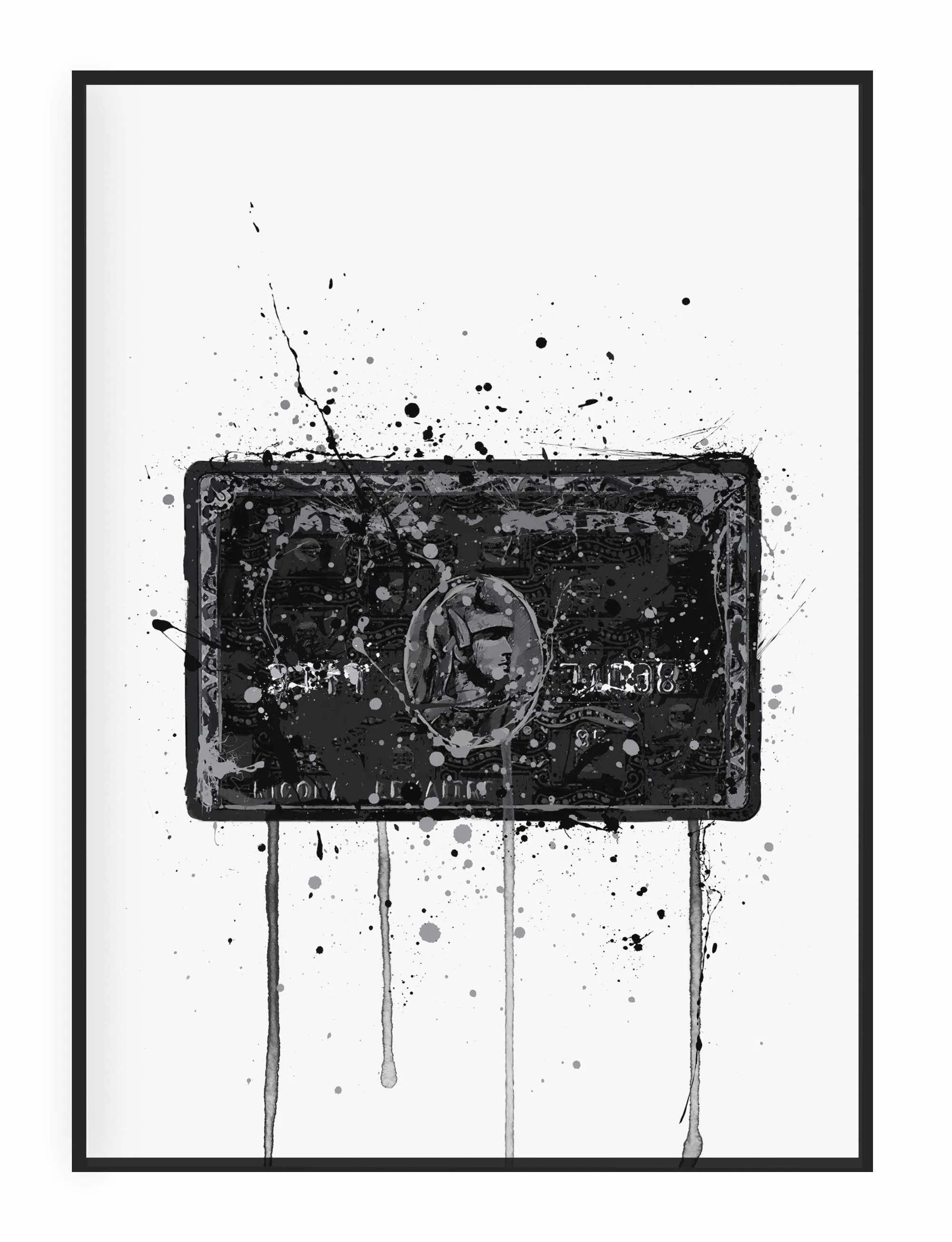 Black Card Wall Art Print