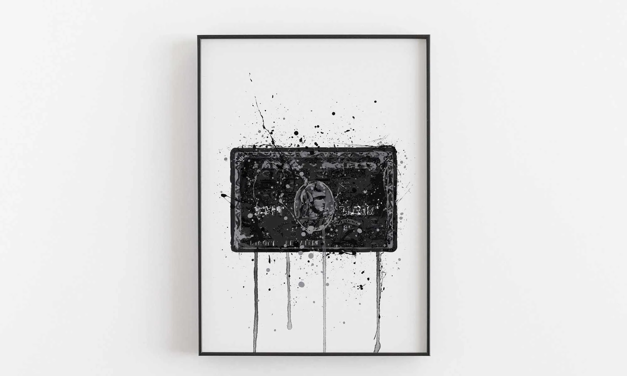 Black Card Wall Art Print
