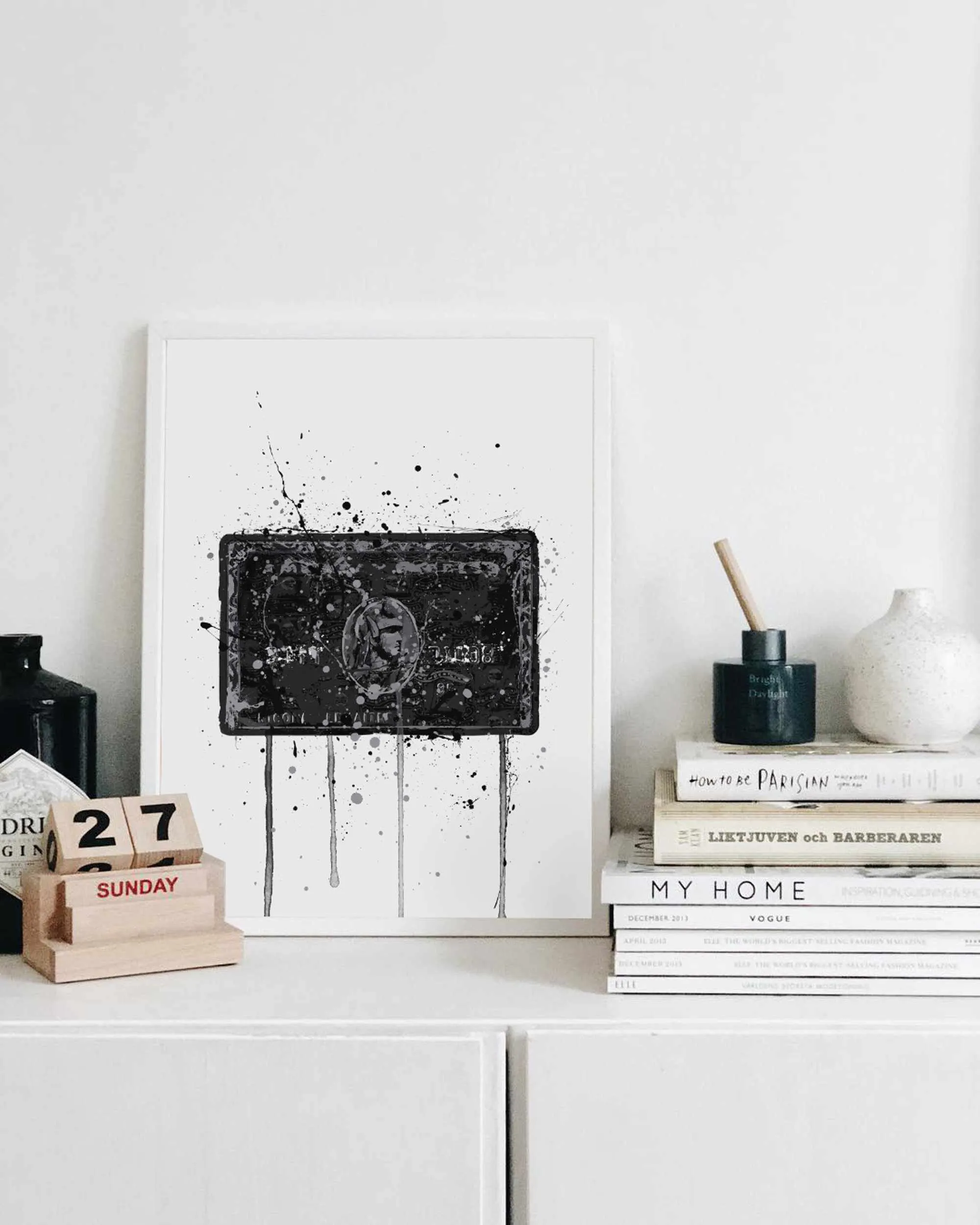 Black Card Wall Art Print