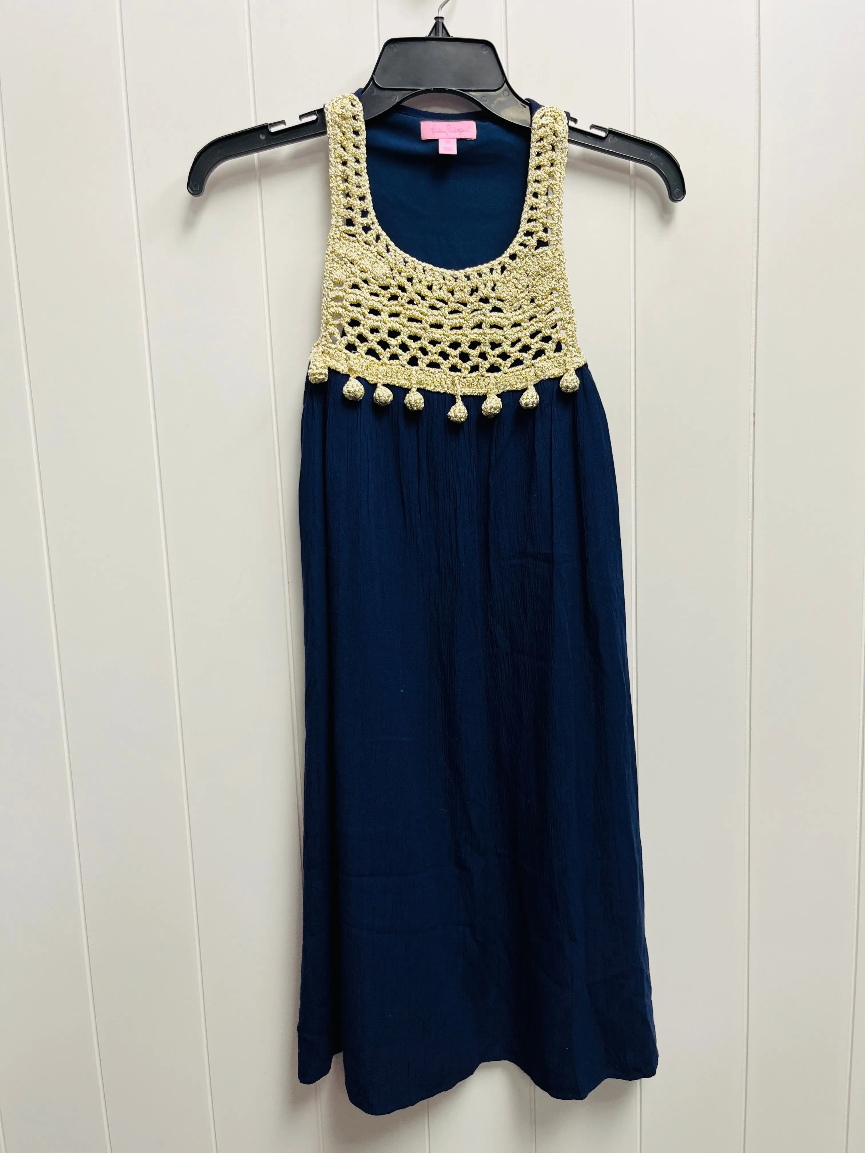 Blue & Gold Dress Casual Short Lilly Pulitzer, Size Xs
