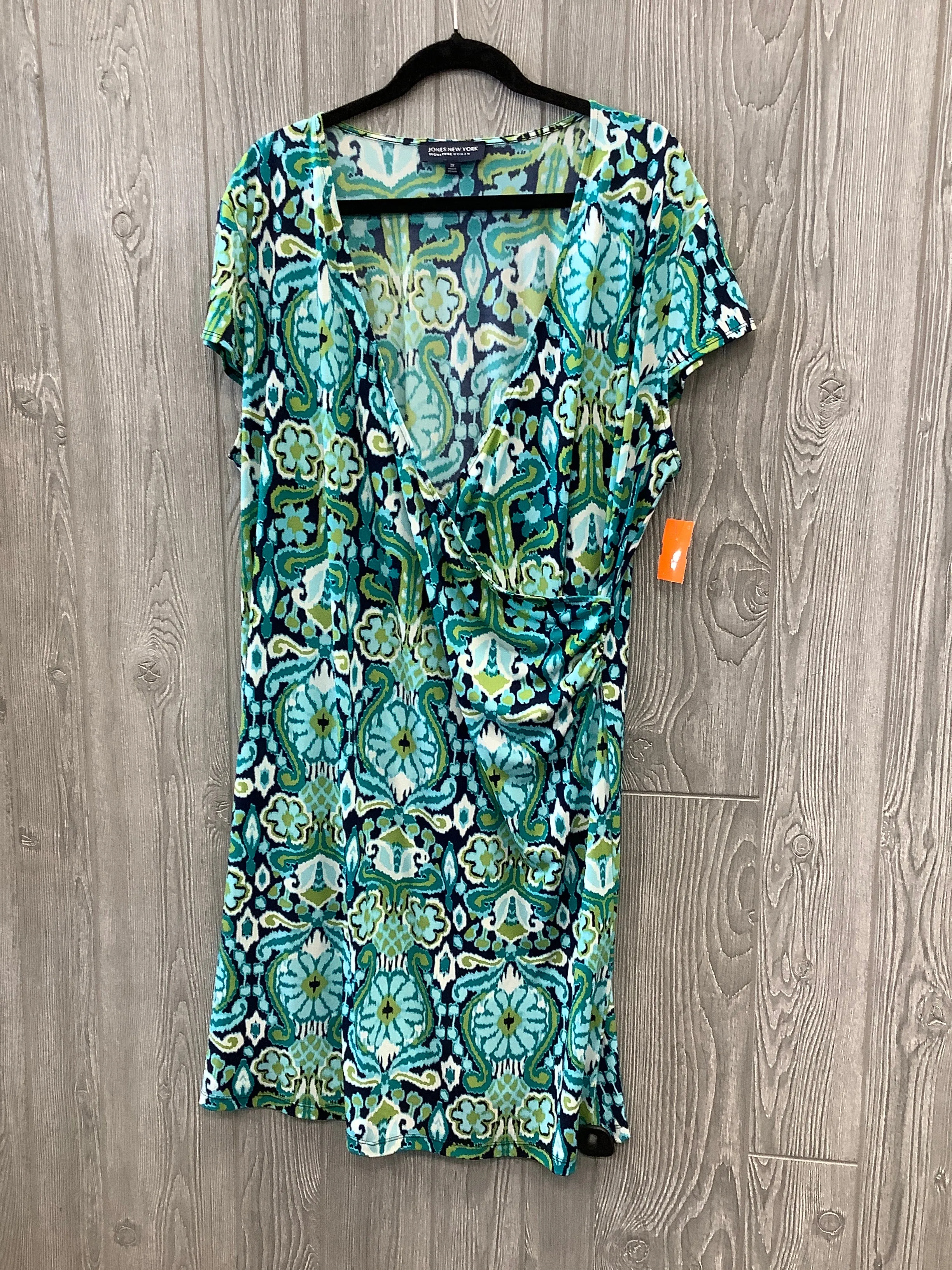 Blue Dress Casual Midi Jones New York, Size 3x
