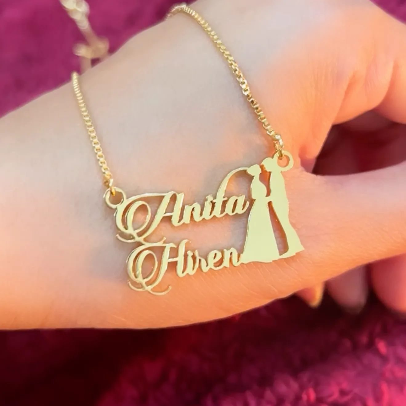 Boy Girl Couple Name Necklace
