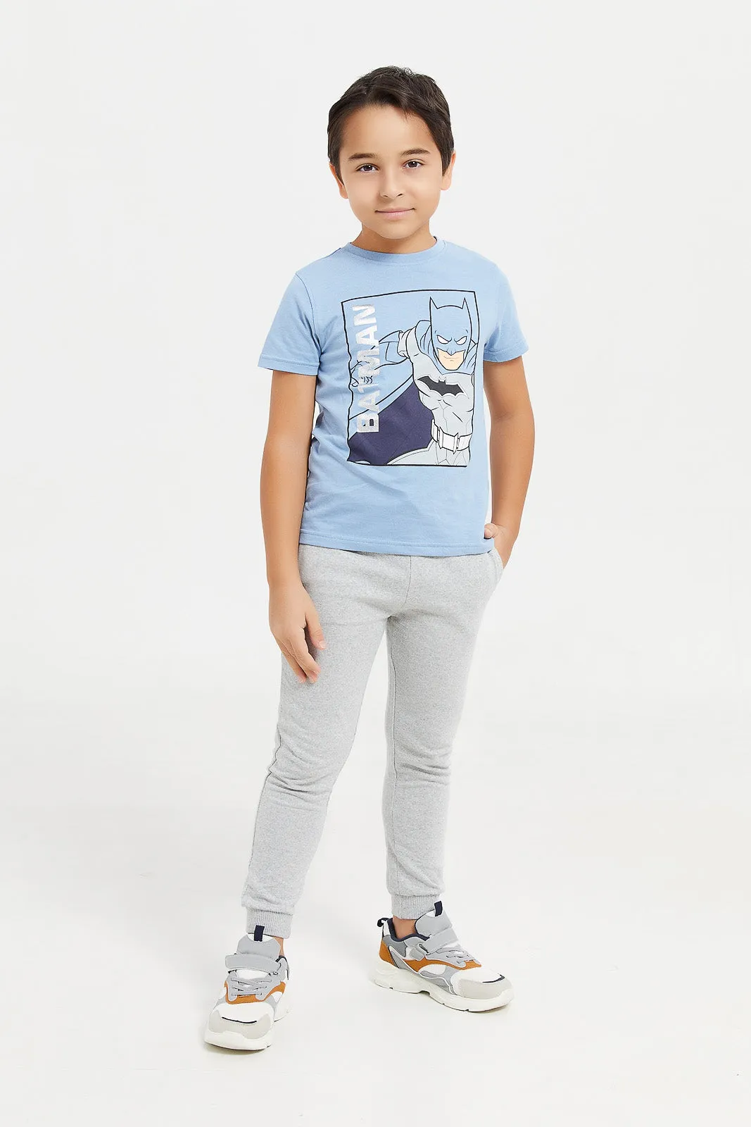 Boys Mint And Brown Jog Pants Set (Pack Of 2)