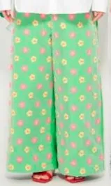 CANACO | Embroidery Flower Pants | Green
