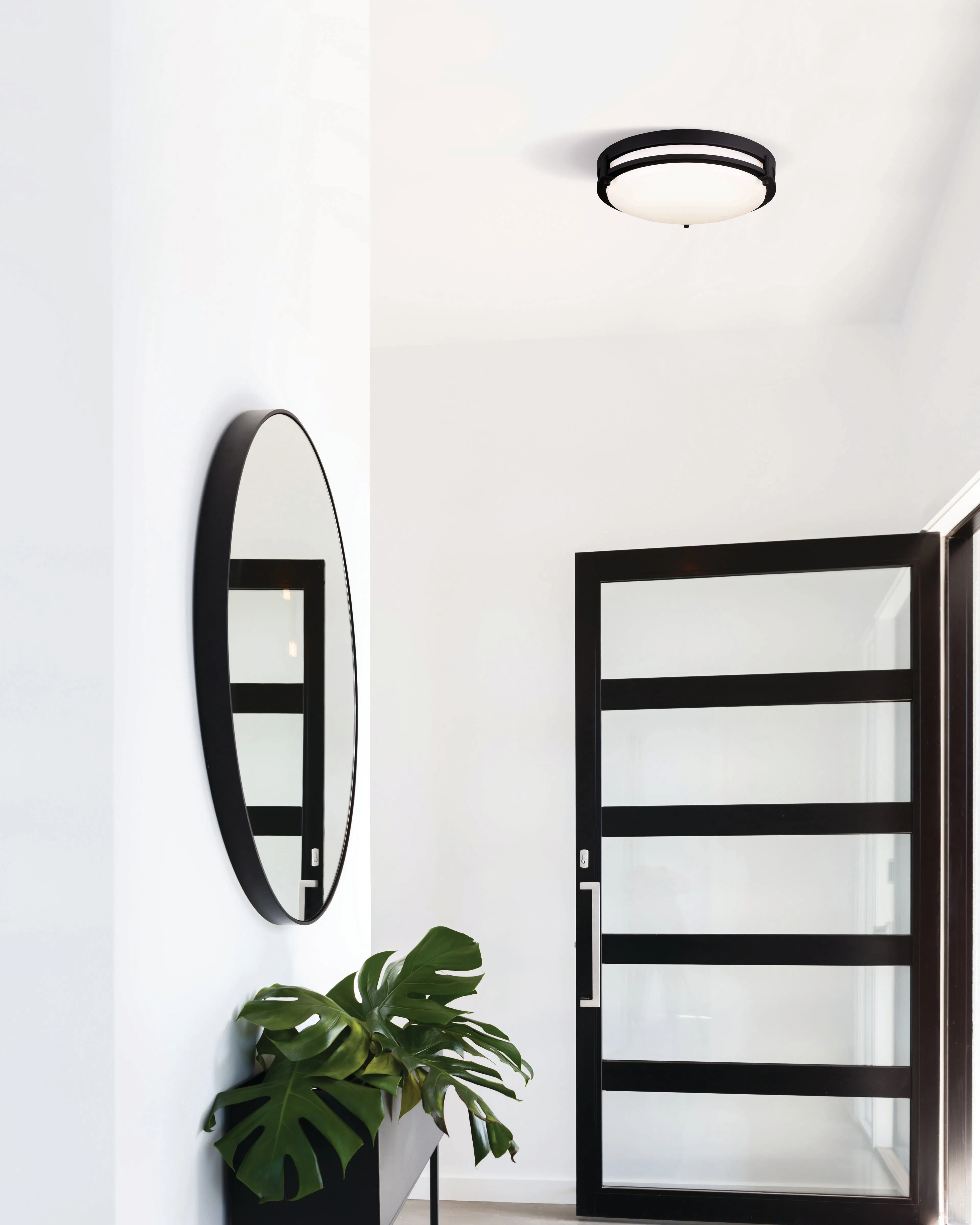 Canarm LFM112A16BK Gilda 16 Inch LED Flush Mount Light in Black
