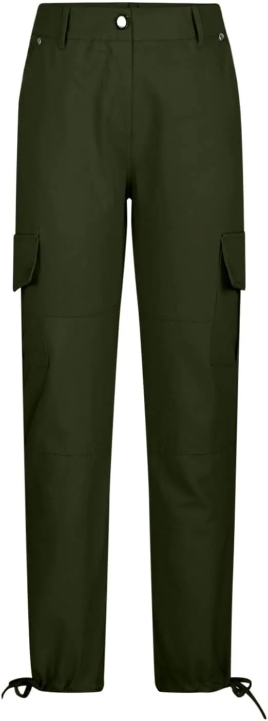 Cargo Pants for Women Low Rise Fashion Casual Tapered Pants Outdoor Hiking Work Travel Trousers with Pockets