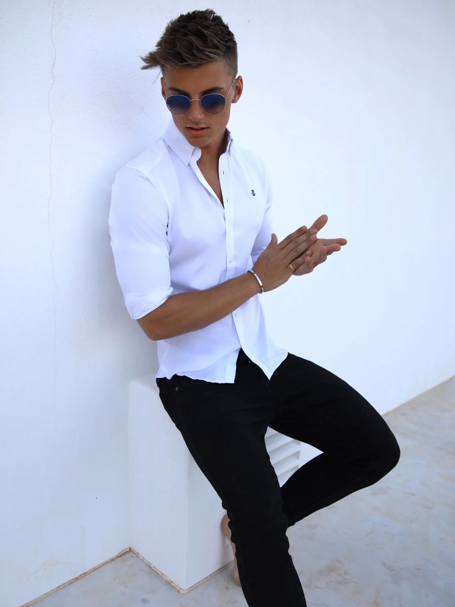 Caspian Long Sleeve Shirt - White