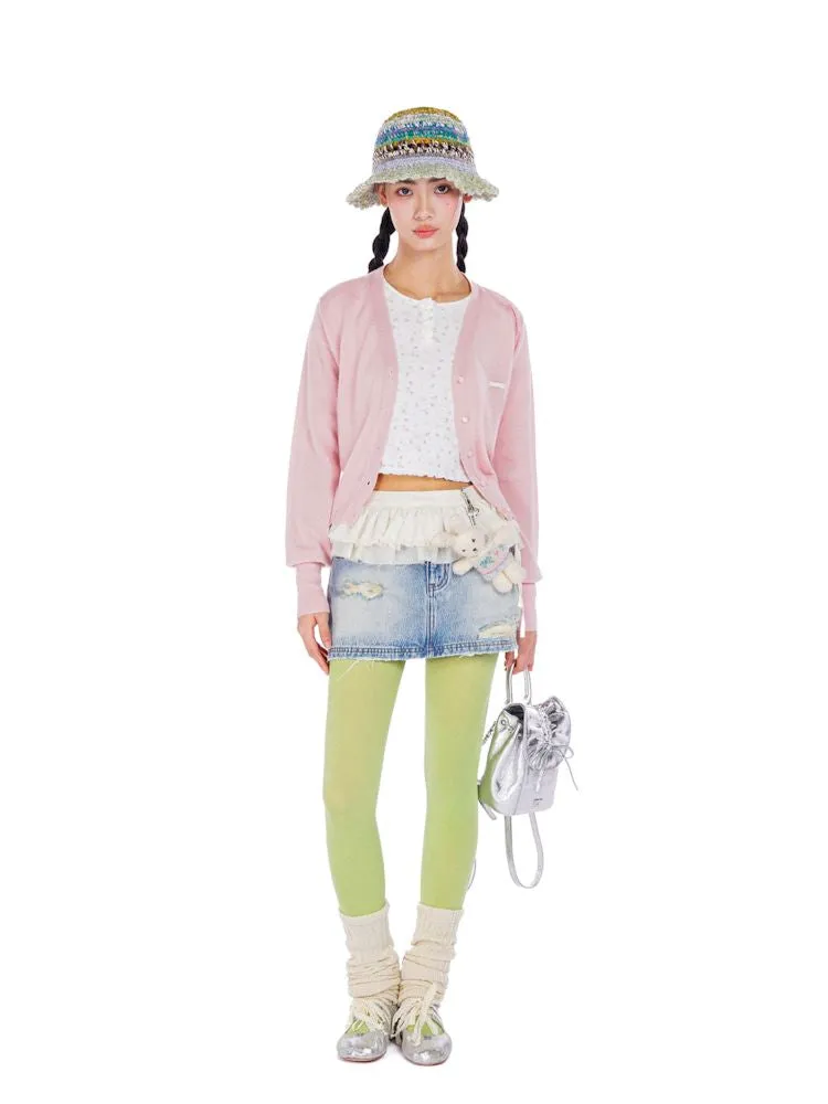 Casual V-neck short knitted cardigan【s0000008607】