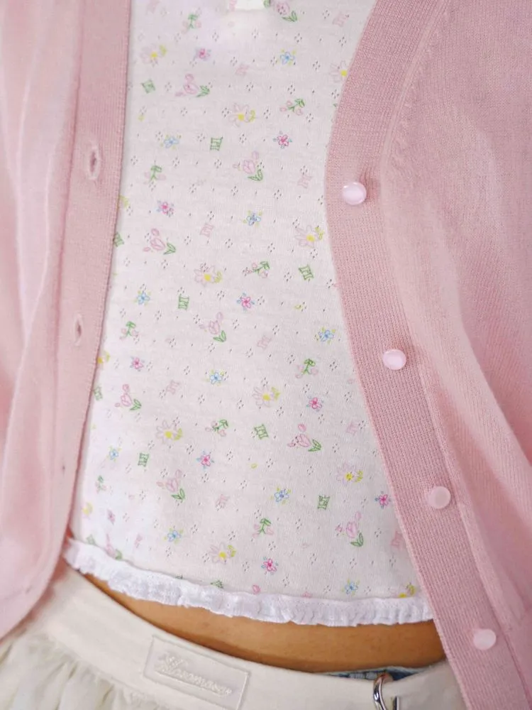Casual V-neck short knitted cardigan【s0000008607】
