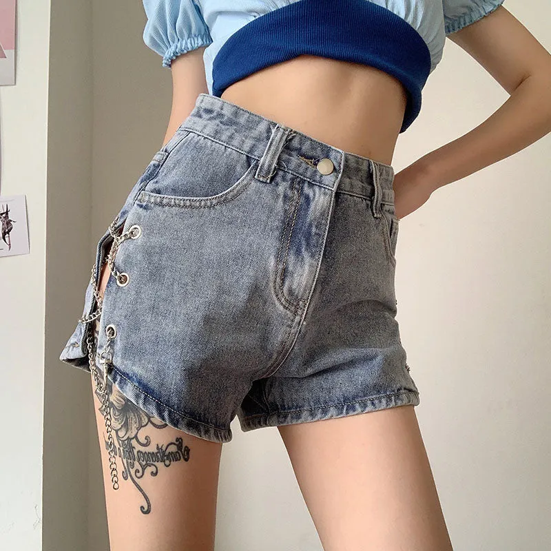 Chain cutout jeans KF81878