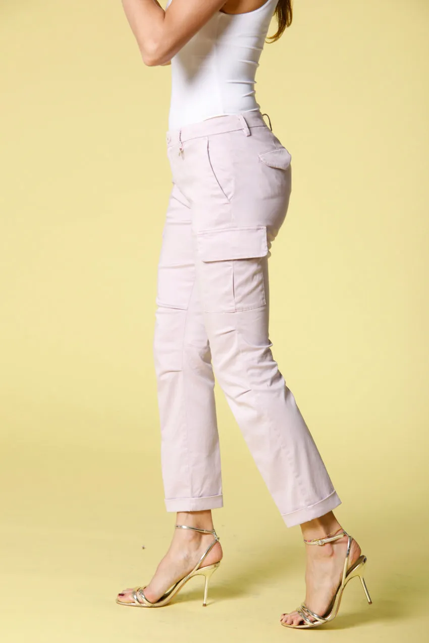 Chile City pantalone cargo donna in raso stretch curvy